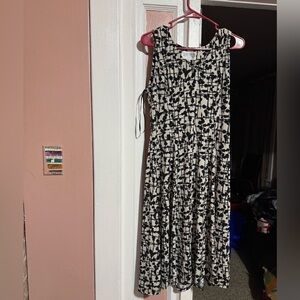 Julian Taylor Black and Cream Geometric Maxi Dress